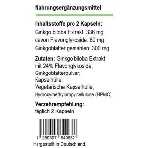 GINKGO BILOBA EXTRAKT 24% Flavonglykoside Kapseln