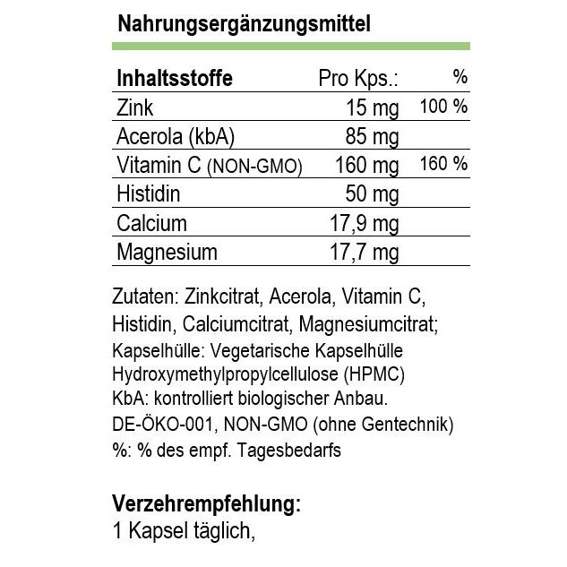 ZINK 15 mg & Acerola+C Kapseln